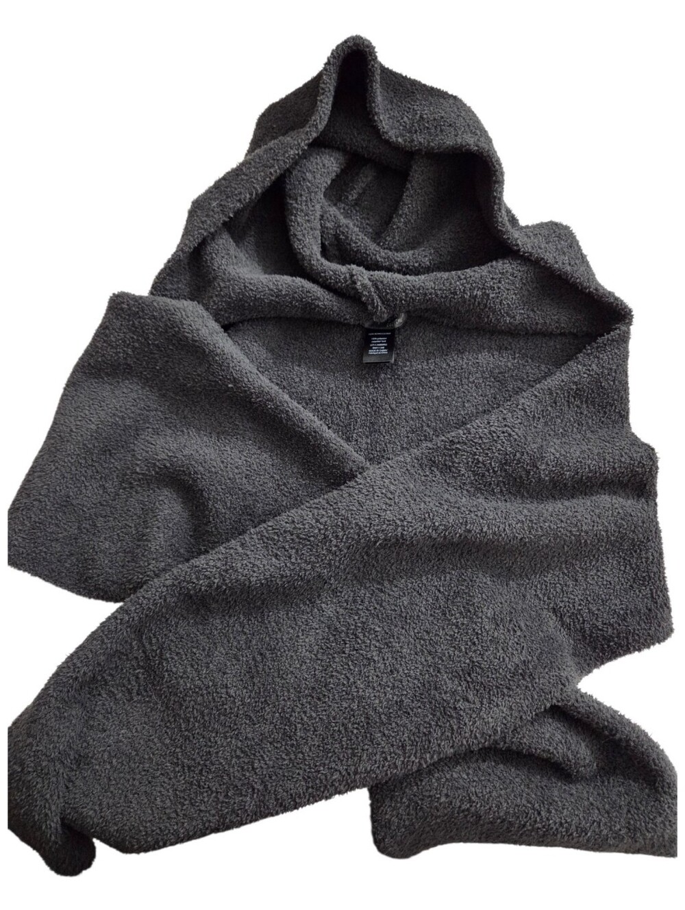 NWT Barefoot Dreams CozyChic Hooded Scarf Carbon Grey Winter Fall Luxury Gift